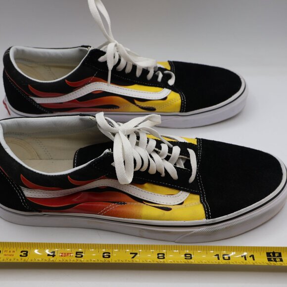 Used Vans Old Skool Flame Fire Low Top Shoes Men's 13 - Excellent Shape - Picture 2 of 9